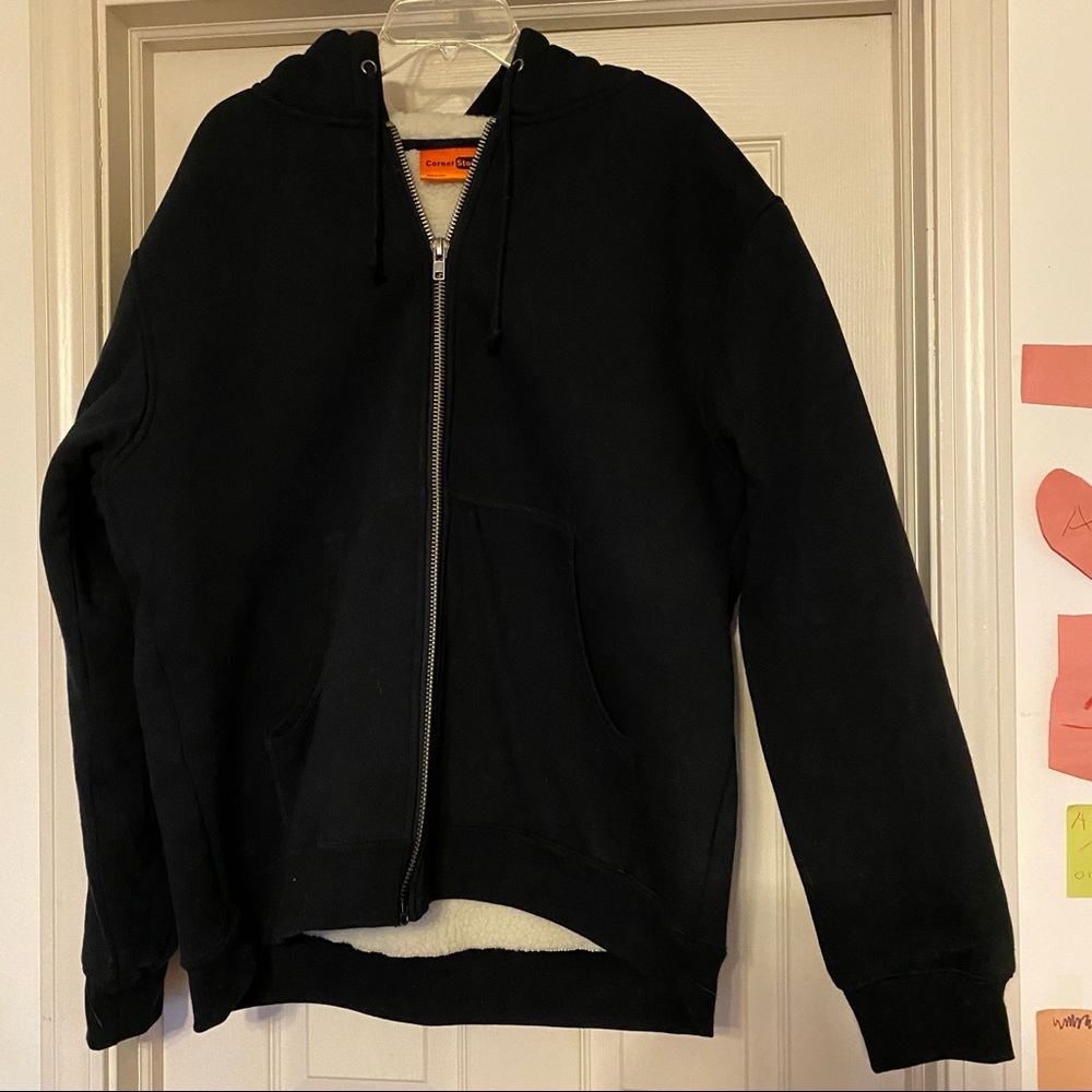 Men’s XL CornerStone heavyweight sherpa-lined hooded fleece jacket - Picture 2 of 7